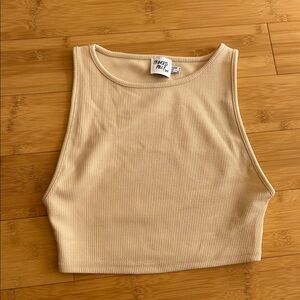 Princess Polly Tan Ribbed Crop Top